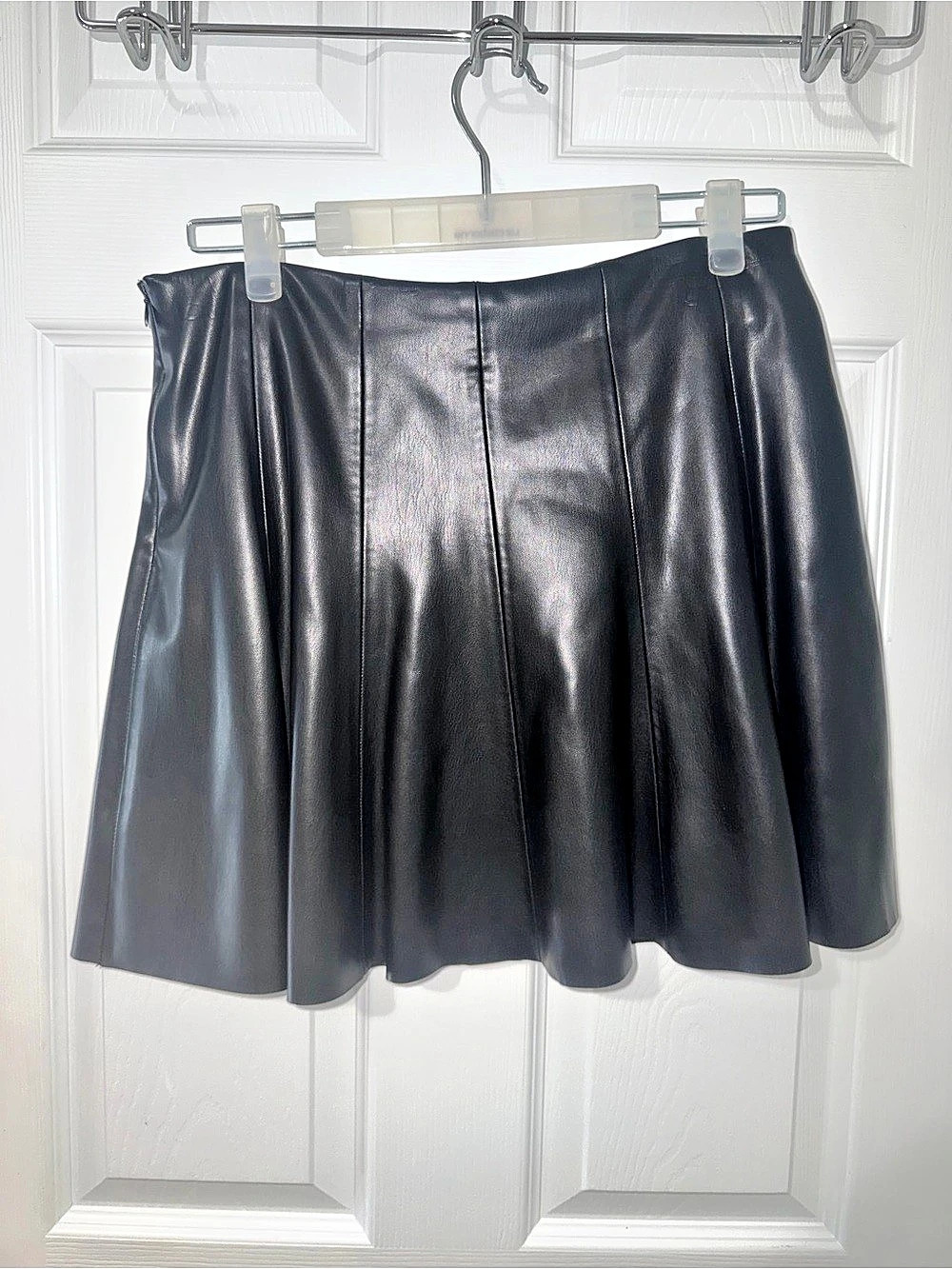 Zara Faux Leather Flared Mini Skirt